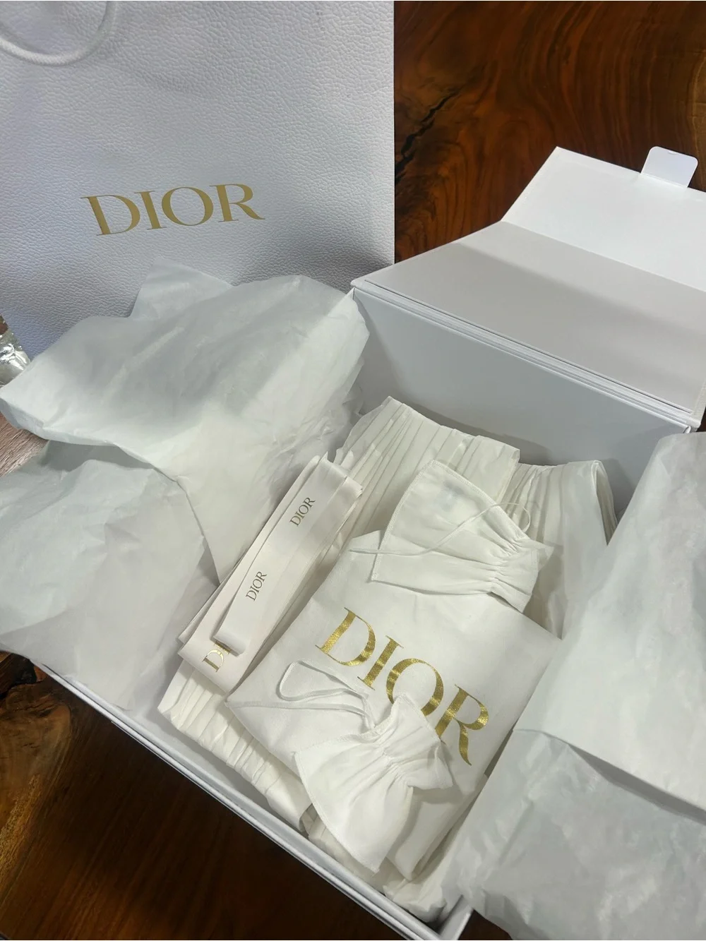DIOR White and Gold Branded Gift Set